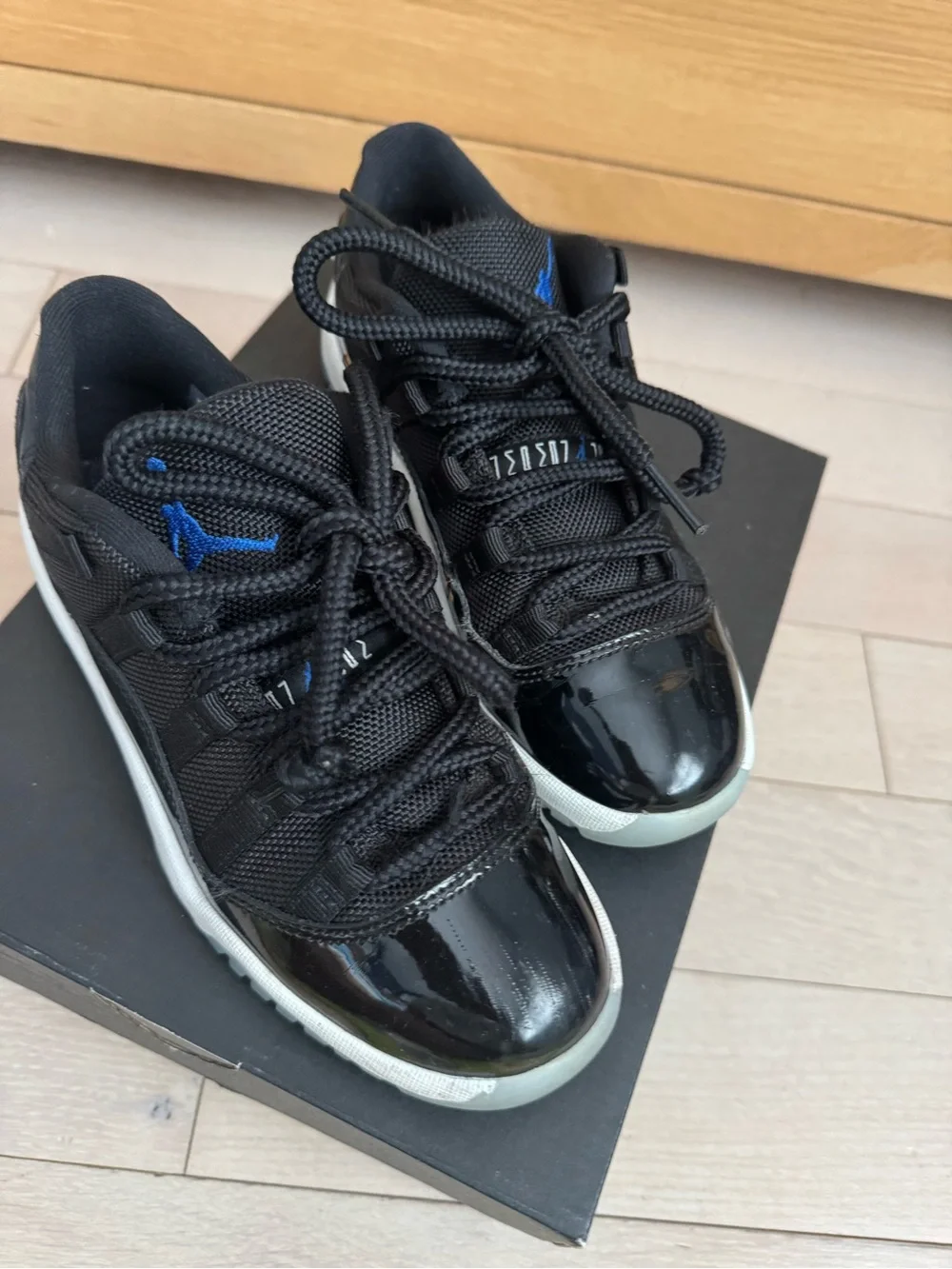 Jordan Kids Black White Low-Top Sneakers